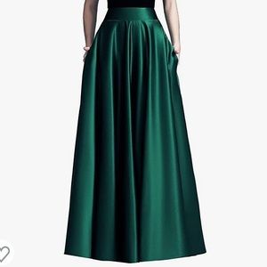 Satin Maxi Skirt with Pockets